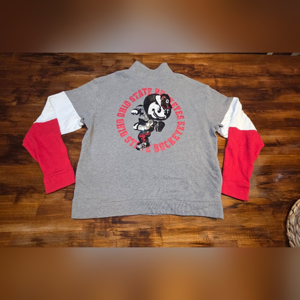 Victoria’s Secret PINK Ohio State University Quarter Zip Pullover L OSU